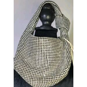 NWT Madison West Aurora Borealis Clear Silver Rhinestone Evening Bag MSP$129